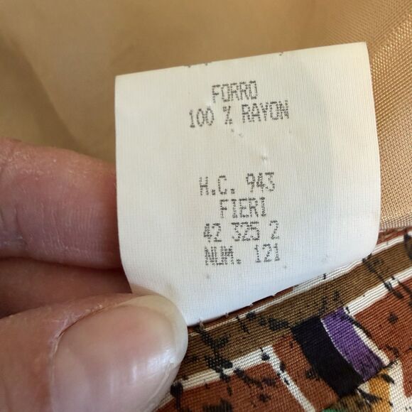 Lasserre Paris Wrap Skirt Women Size 42 Brown Tribal Aztec Artsy Fish Geometric - Picture 11 of 13